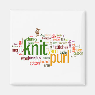 Knit Purl Knitting Lexicon for Knitters Magnet