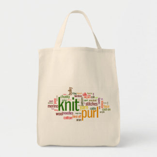 Knit Purl Knitting Lexicon for Knitters Tote Bag