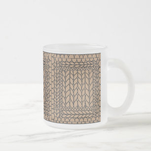 KNIT PURL TAN Frosted Glass Mug