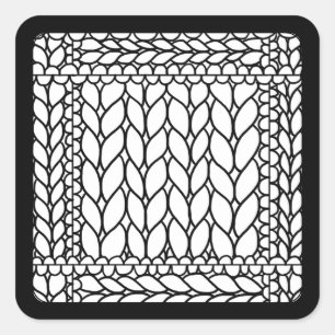 KNIT PURL WHITE Small Square Stickers II 