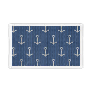 Knit Sea Anchor Acrylic Tray