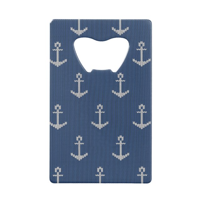 Knit Sea Anchor Credit Card Bottle Opener (Front)