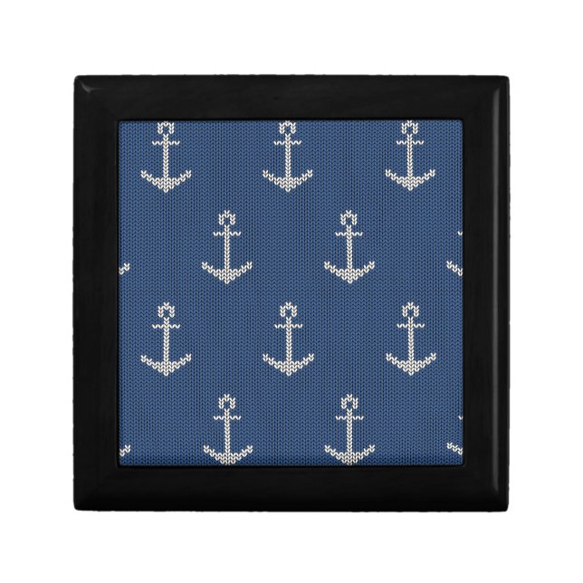 Knit Sea Anchor Jewelry Box (Front)