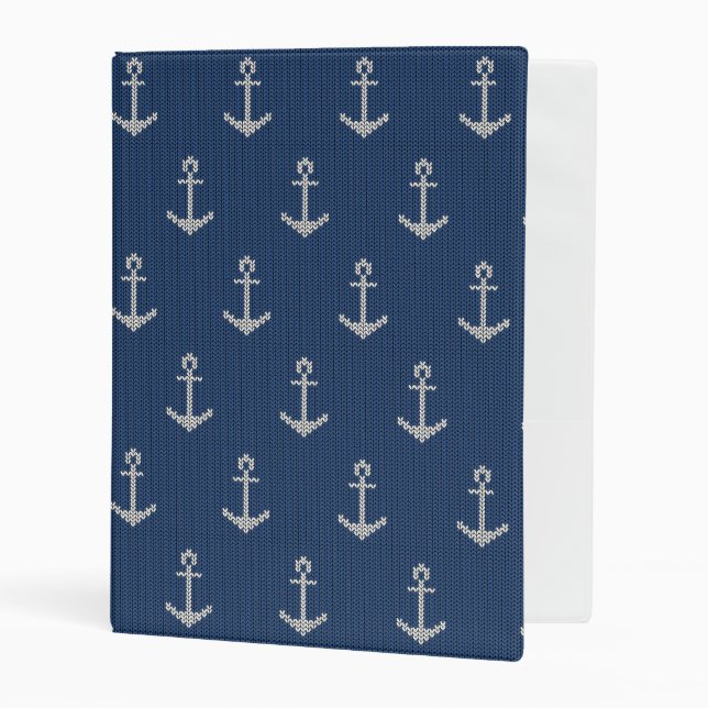 Knit Sea Anchor Mini Binder (Front/Inside)