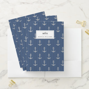Knit Sea Anchor Pocket Folder