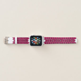 Knit stitch Apple Watch band hot pink knitting