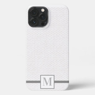Knit Stitch Textured Monogram Gray iPhone Case