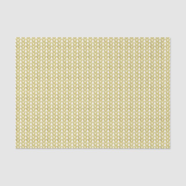 Knit Stitch Yarn Texture Crafts Faux Gold Foil Tissue Paper (Front)
