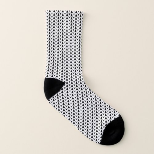 Knit Stockinette Stitch white Crafts Print Dark Socks