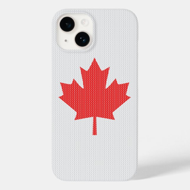 Knit Style Maple Leaf Knitting Motif Case-Mate iPhone Case (Back)