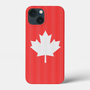 Knit Style Maple Leaf Knitting Motif iPhone 13 Mini Case