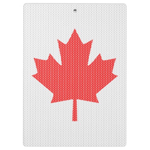 Knit Style Maple Leaf Knitting Motif Clipboard