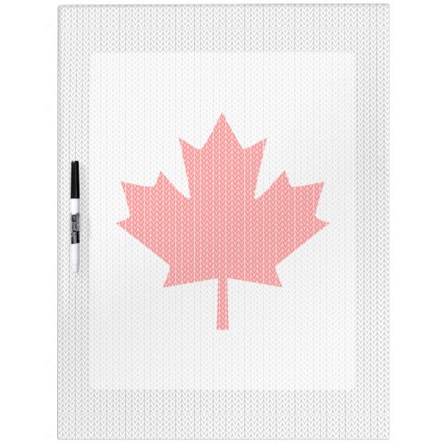 Knit Style Maple Leaf Knitting Motif Dry_Erase Board