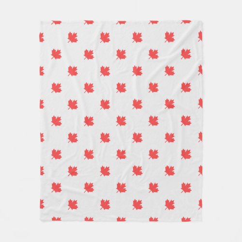 Knit Style Maple Leaf Knitting Motif Fleece Blanket