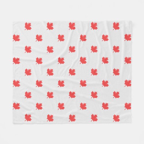 Knit Style Maple Leaf Knitting Motif Fleece Blanket