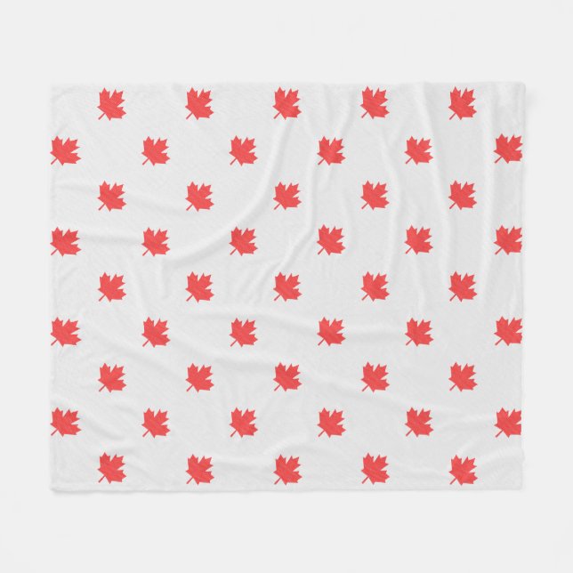 Knit Style Maple Leaf Knitting Motif Fleece Blanket (Front (Horizontal))