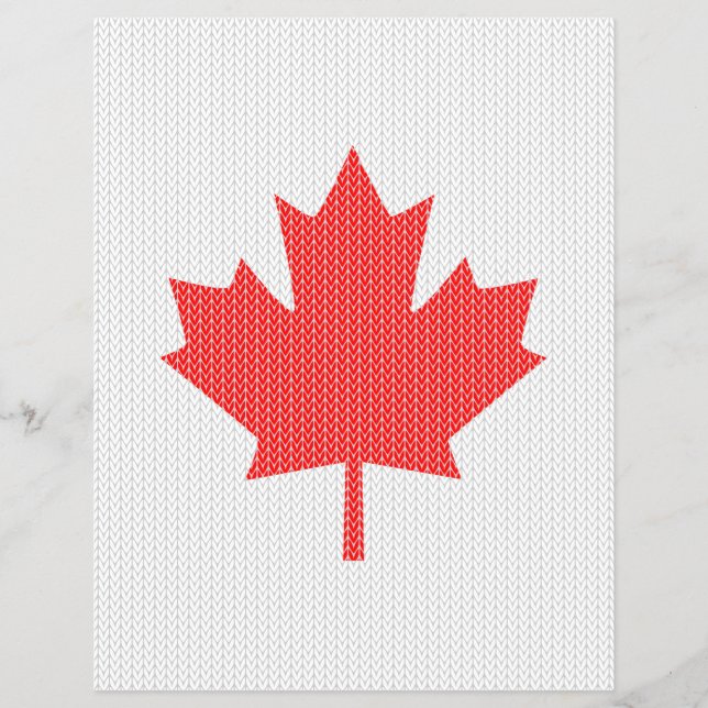 Knit Style Maple Leaf Knitting Motif Flyer (Front)