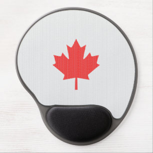 Knit Style Maple Leaf Knitting Motif Gel Mouse Pad