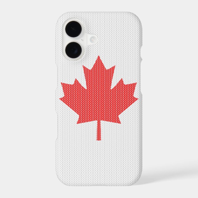 Knit Style Maple Leaf Knitting Motif Iphone Case (Back)