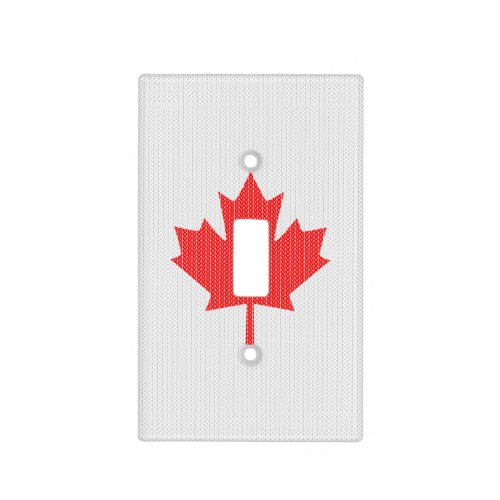 Knit Style Maple Leaf Knitting Motif Light Switch Cover