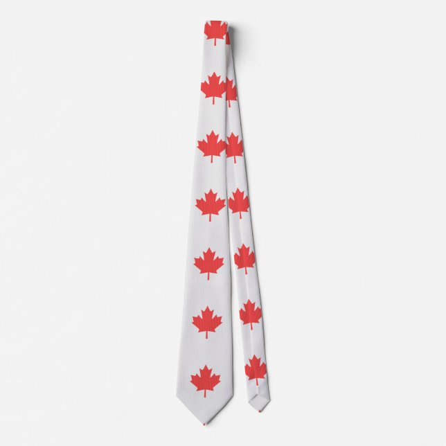 Knit Style Maple Leaf Knitting Motif Neck Tie (Front)