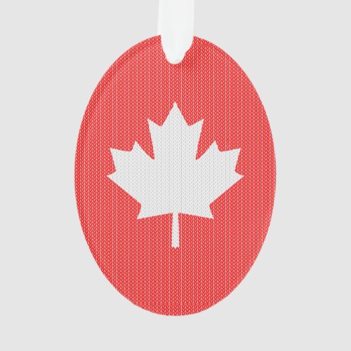 Knit Style Maple Leaf Knitting Motif Ornament