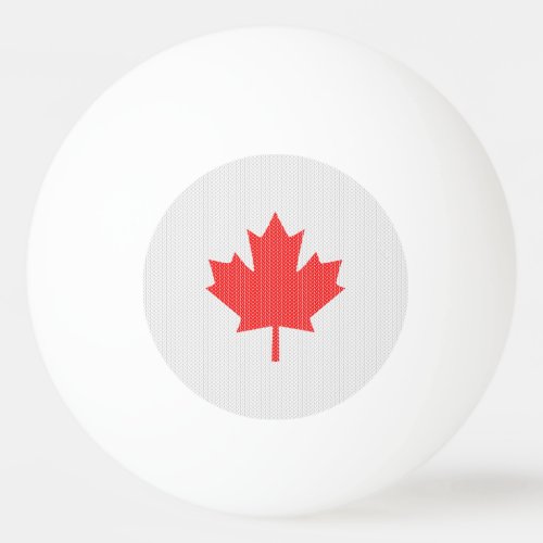Knit Style Maple Leaf Knitting Motif Ping Pong Ball