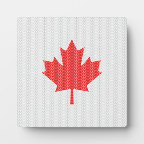 Knit Style Maple Leaf Knitting Motif Plaque