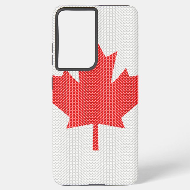 Knit Style Maple Leaf Knitting Motif Samsung Galaxy Case (Back)