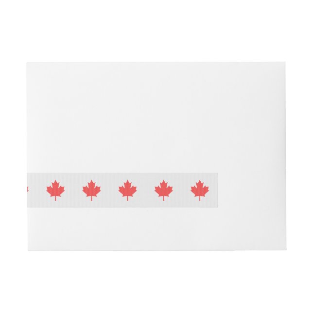 Knit Style Maple Leaf Knitting Motif Wrap Around Address Label (Front)
