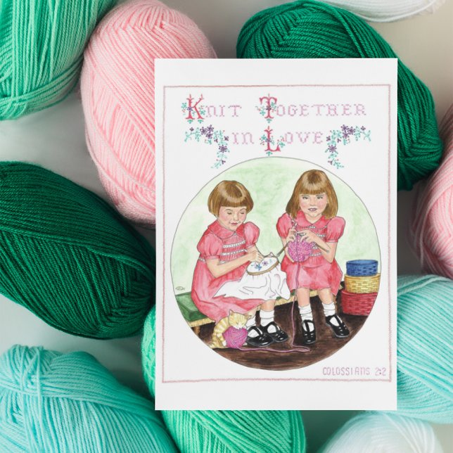 Knit Together in Love Inspirational Postcard (Creator Uploaded)