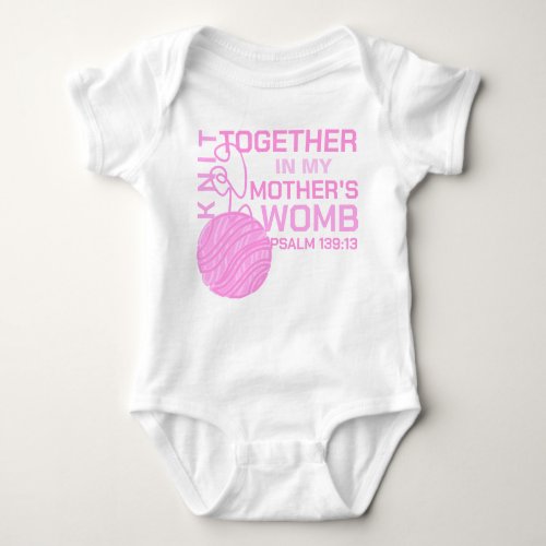  Knit Together in my Mothers Womb Verse Baby Bodysuit