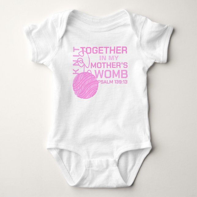  Knit Together in my Mother's Womb Verse Baby Bodysuit (Front)