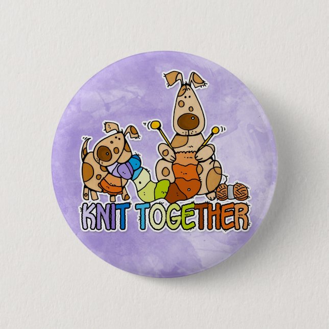 knit together pinback button (Front)