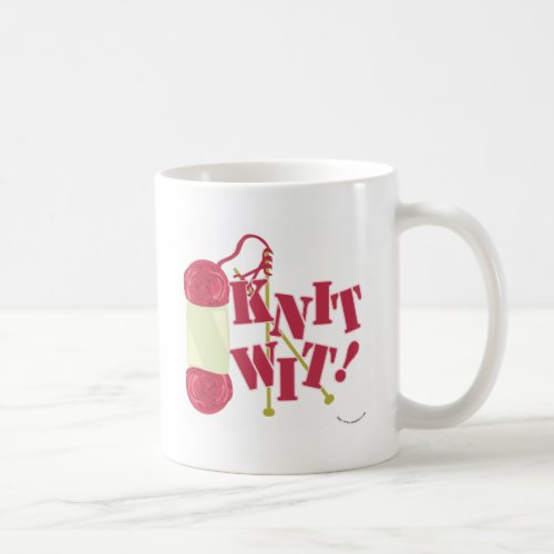 Knit Wit Funny Funny Knitter Hobby Cartoon Design Coffee Mug