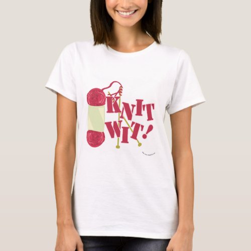 Knit Wit Funny Knitter Hobby Cartoon Design T_Shirt