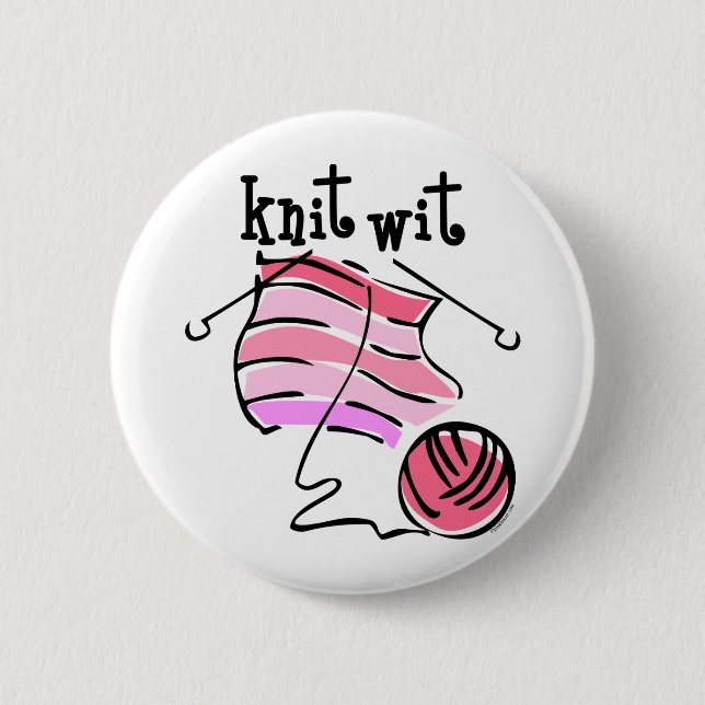 Knit Wit Pinback Button (Front)
