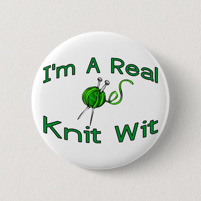 Knit Wit Pinback Button (Front)