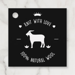 Knit With Love 100% Natural Wool Favor Tags