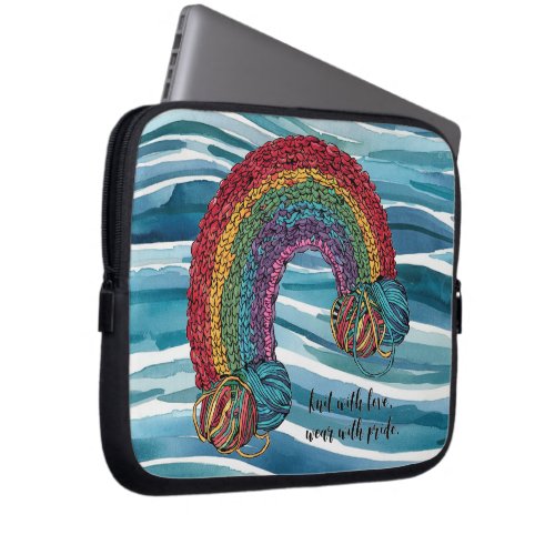 Knit with love Wear with Pride Laptop Sleeve