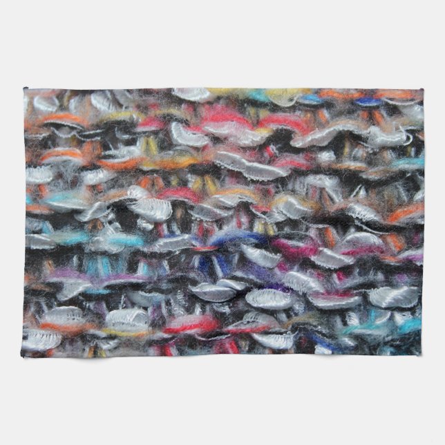 Knit wool yarn colorful kitchen towel (Horizontal)