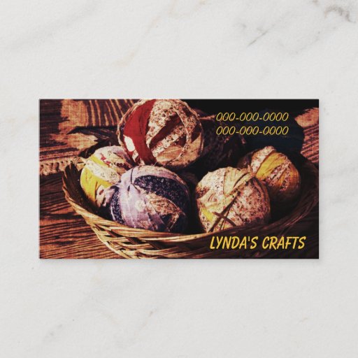 Customizable knits, crafts and crochet business card template