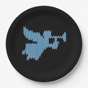 Knitted Angel Ugly Christmas Sweater Knitting Blue Paper Plates