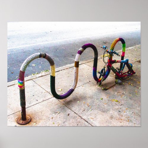 Knitted Bike Rack _ Chicago Illinois USA Puzzle Poster