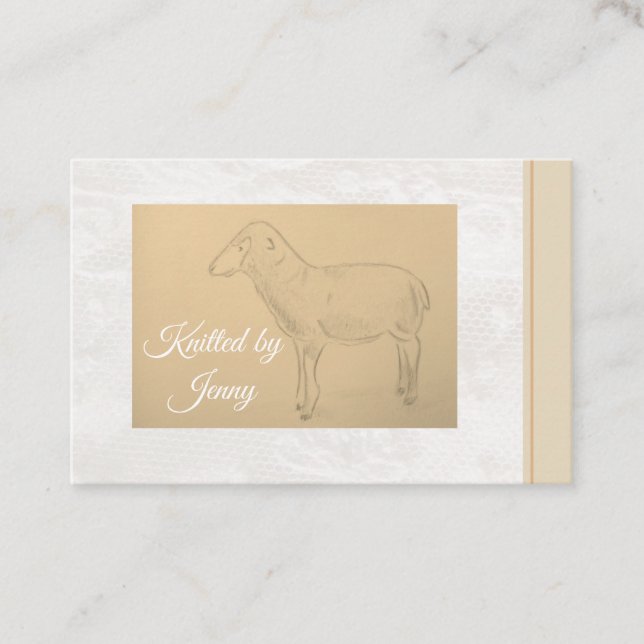 Knitted by sheep business card (Front)