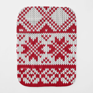 Knitted Christmas Baby Burp Cloth