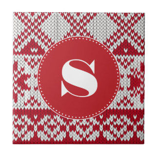 Knitted Christmas Ceramic Tile