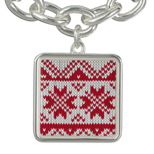 Knitted Christmas Charm Bracelet