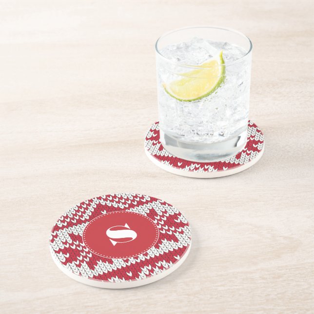 Knitted  Christmas Coaster (Side)