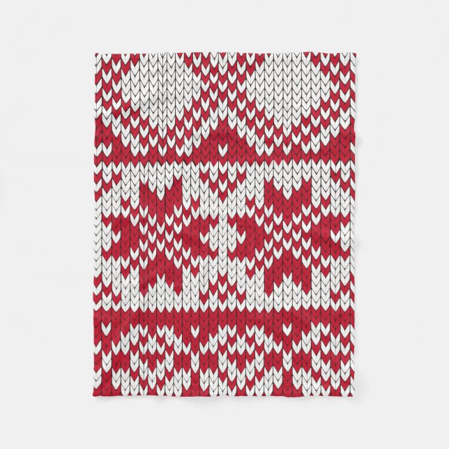 Knitted Christmas Fleece Blanket (Front)